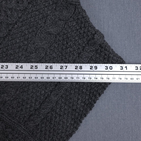 Aran Crafts Cape Womens Small Medium Charcoal Merino Wool Cable Knit Pullover - Picture 4 of 7